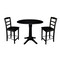 International Concepts Round 42 in Rd Pedestal Gathering Height Table, 2 Counter Height Stools, Black, 42 in W, 42 in L K46-42DPT-27B-S402-2 - alternate 1